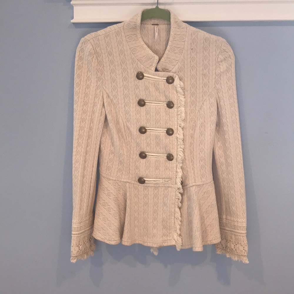 Free People military inspired cotton blazer